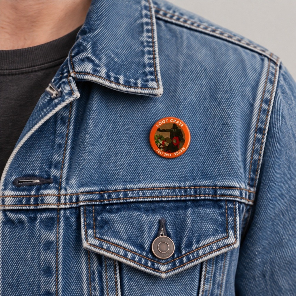 Loot Crate July 2014 Villain Pin Darth Vader Harley Quinn Deadpool Orange Button